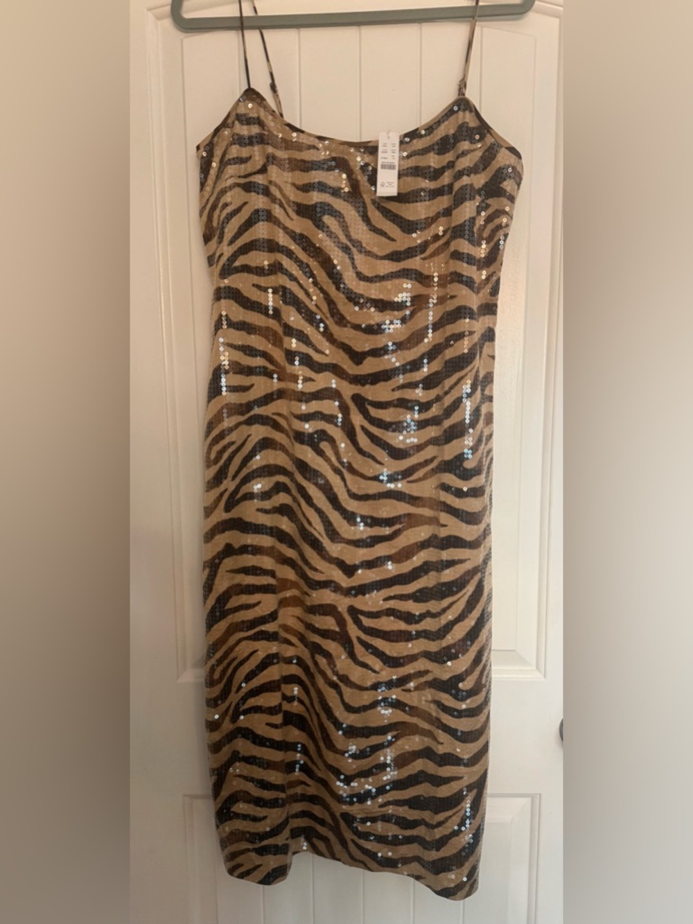 J. Crew Sequin Zebra Maxi Dress - Gold & Black